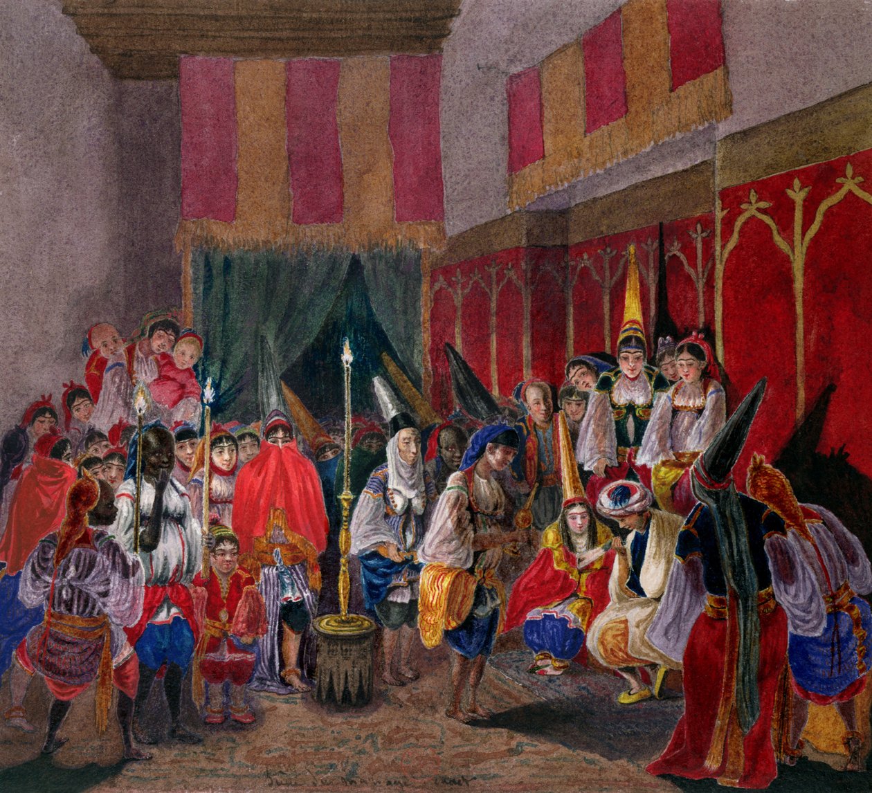 Mór esküvő Algériában, 1840-45 körül (wc papíron) alkotó: French School
