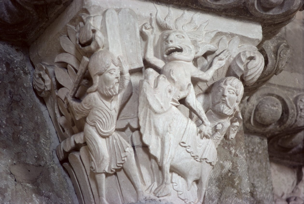 Mózes és az aranyborjú, fővárosi dombormű, 1130 körül alkotó: French School