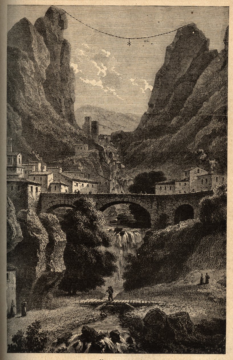 Moustiers-Sainte-Marie (Moustiers Sainte Marie) - Alpes-de-Haute-Provence - metszet "" PATRIE" - PIQUE FRANCIAORSZÁG LEÍRÁSA 6 KÖTETÉSBEN LUCIEN HUARD - 19. század vége alkotó: French School