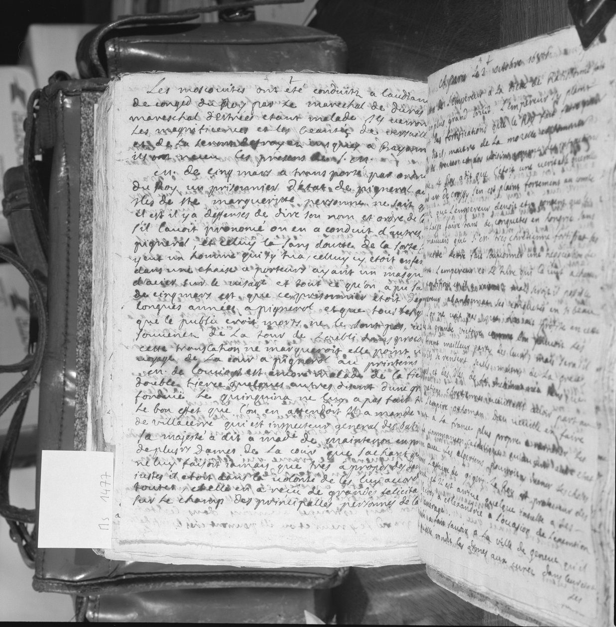 Ms.1477 fol.396vo A vasmaszkos embert kommentáló levél, 1687. szeptember 4. (toll és tinta papíron) alkotó: French School