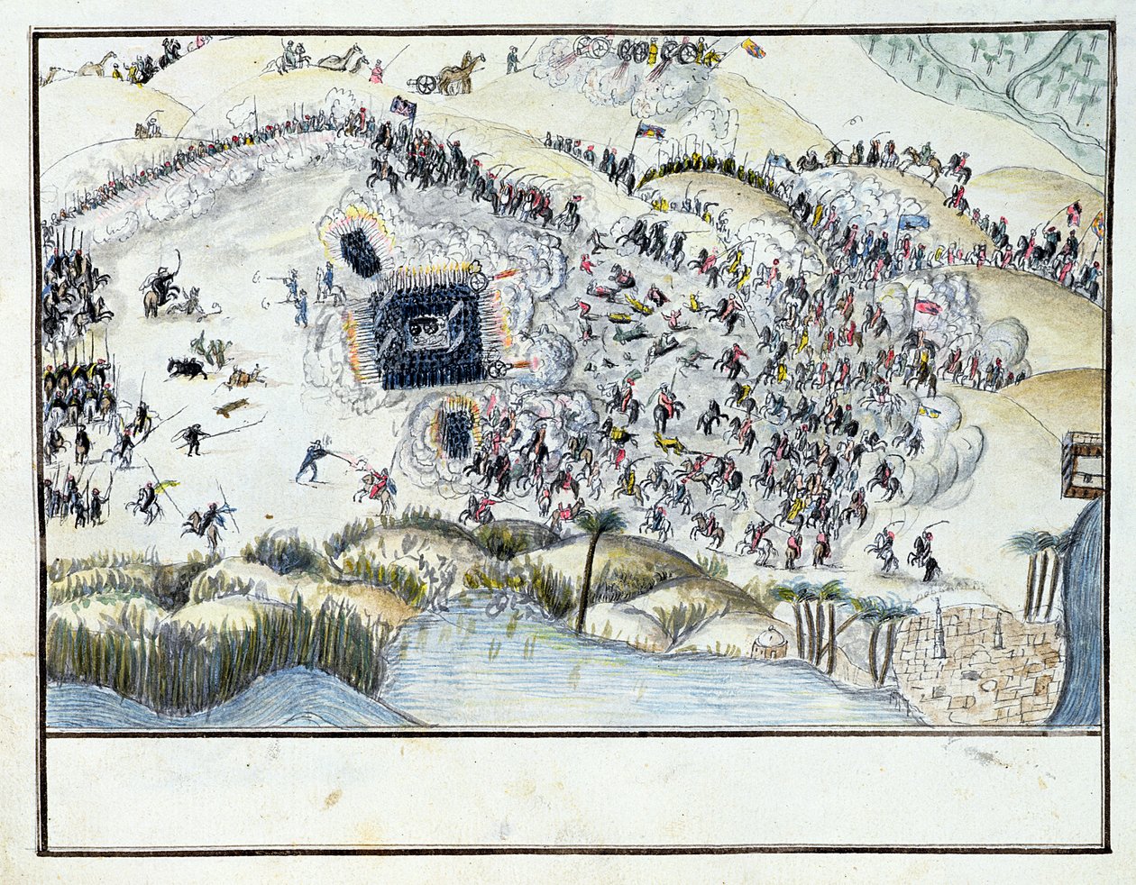 Ms.1688, Sivatagi csata Bonapartes egyiptomi hadjárata alatt, 1798 (wc papíron) alkotó: French School