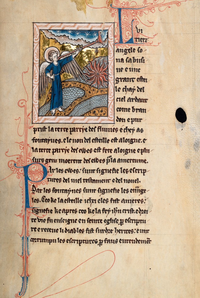 Ms65 f29r, Kommentár Szent János apokalipsziséhez, 13. század vége (toll, tinta és tempera pergamen) alkotó: French School