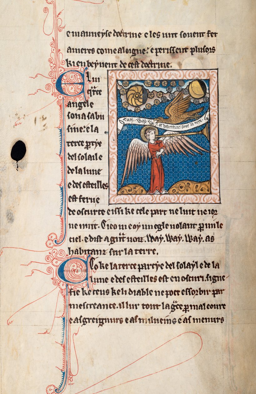 Ms65 f29v, Kommentár Szent János apokalipsziséhez, 13. század vége (toll, tinta és tempera pergamen) alkotó: French School