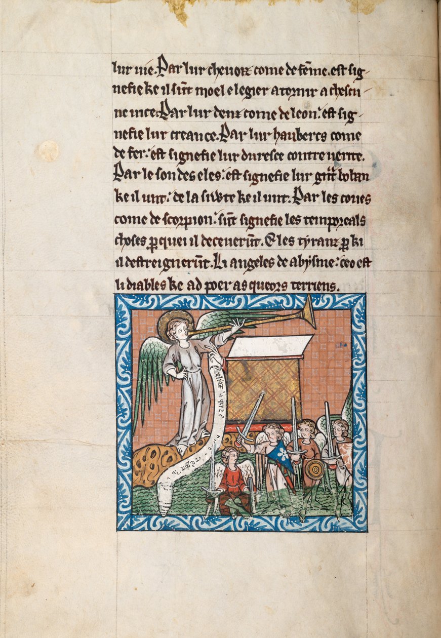 Ms65 f31v, Kommentár Szent János apokalipsziséhez, 13. század vége (toll, tinta és tempera pergamen) alkotó: French School