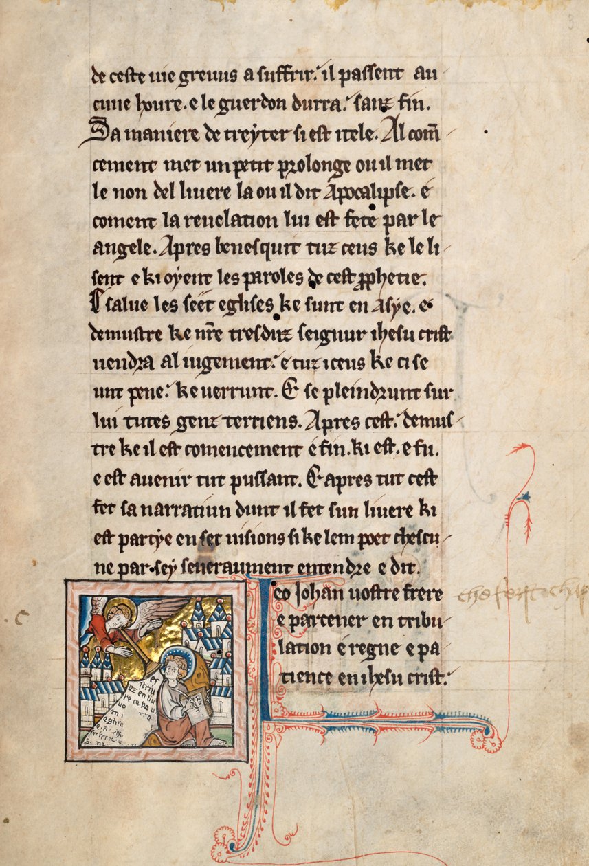 Ms65 f3r, Kommentár Szent János apokalipsziséhez, 13. század vége (toll, tinta és tempera pergamen) alkotó: French School