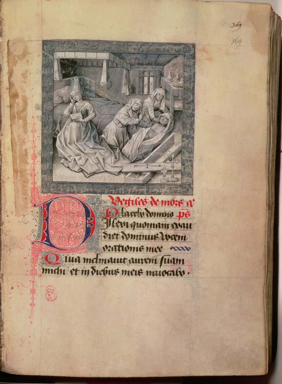 Ms.76 f.2 full.169r Halál, temetés és temetés, Burgundia hercegének óráiból 1454-55 alkotó: French School