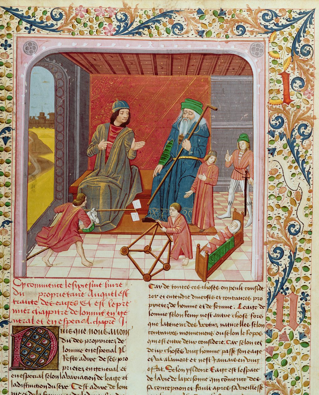 Ms.Fr.218 Az ember hat kora a Des Proprietez des Choses-ból, Bartholomeus Anglicus alkotó: French School