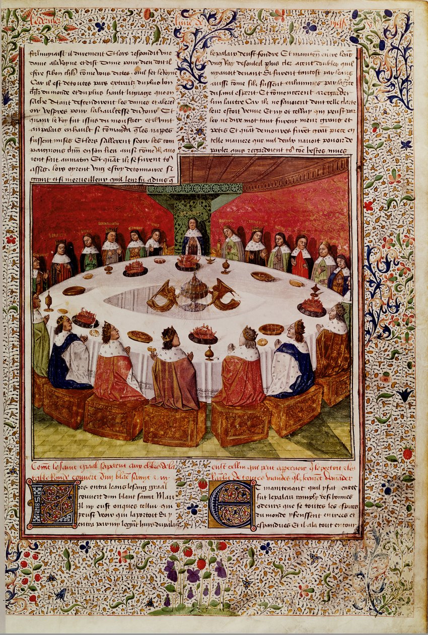 Ms. Fr. 112 f.5 A Szent Grál megjelenése a Queste del Saint Graalból, 1470 körül alkotó: French School
