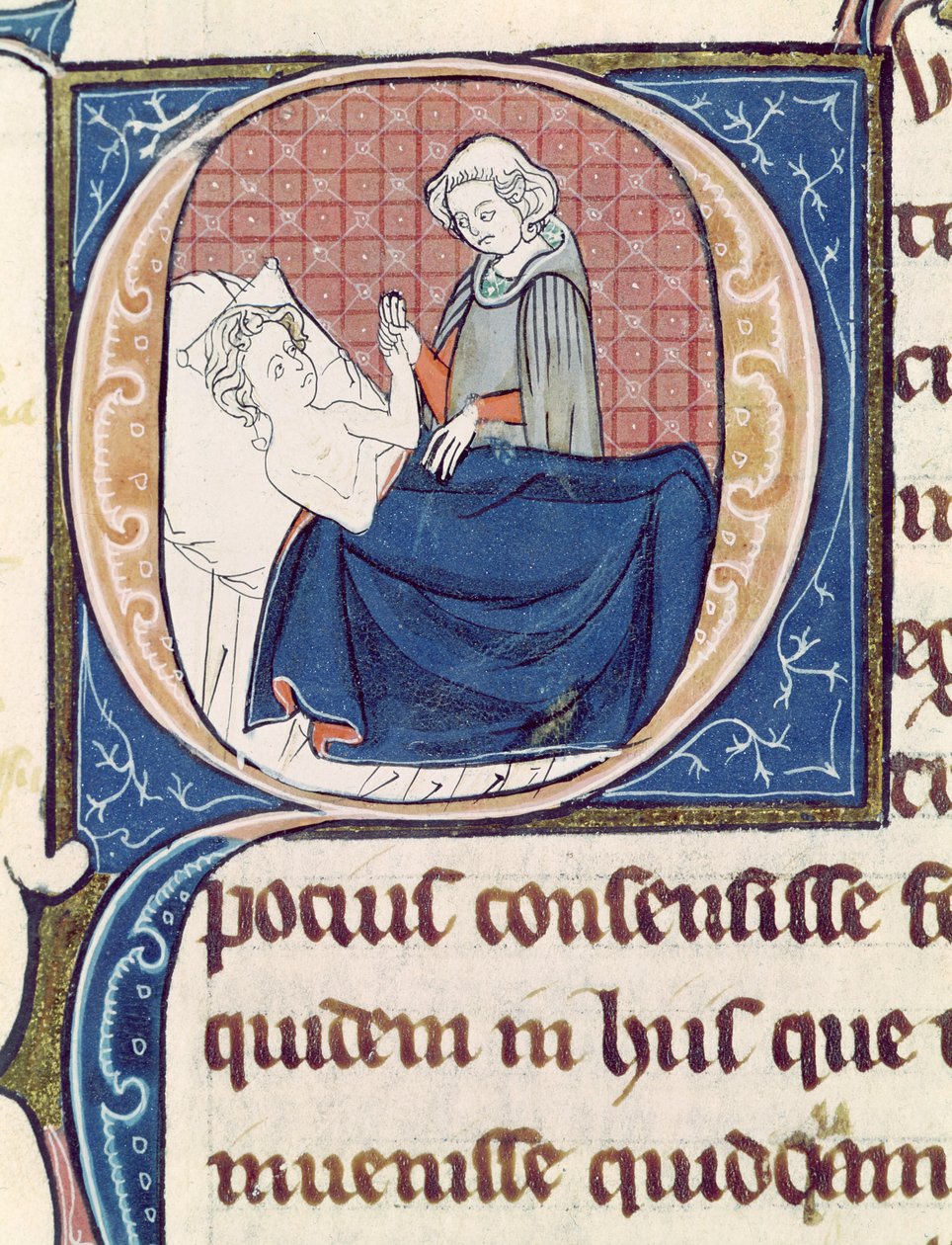 Ms 1003 f.185v Beteg vizsgálata, Claudius Galenus (130 körül-201 körül) Oeuvres de Galienből alkotó: French School