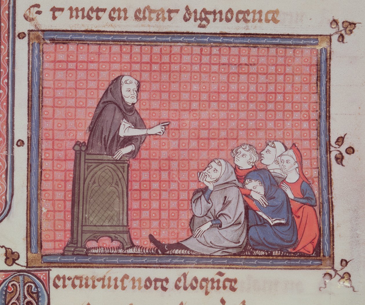 Ms 1044 fol.67 The Sermon, Ovide Moralise-ból írta Chretien Legouais alkotó: French School