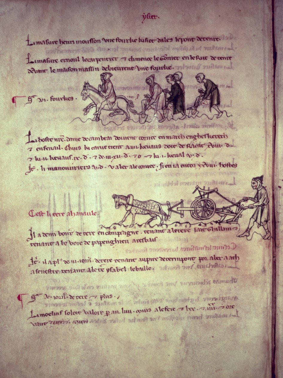 Ms 1175 f.156v Labors, Old Rentier of Oudenaarde, 1291-1302 alkotó: French School