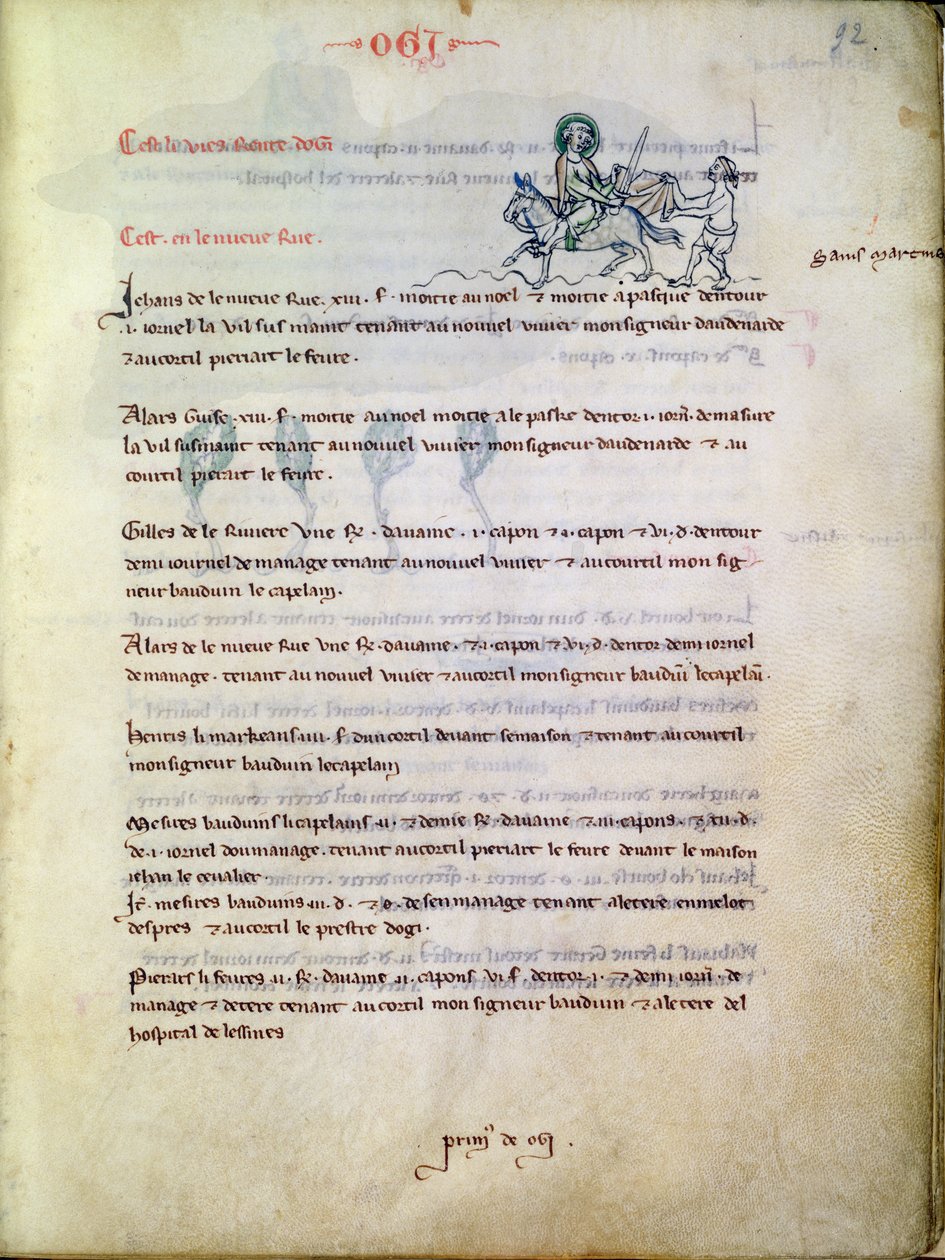 Ms 1175 f.92 St. Martin köpenyét vágva, Vieil Rentier dAudenarde, 1291-1302 alkotó: French School