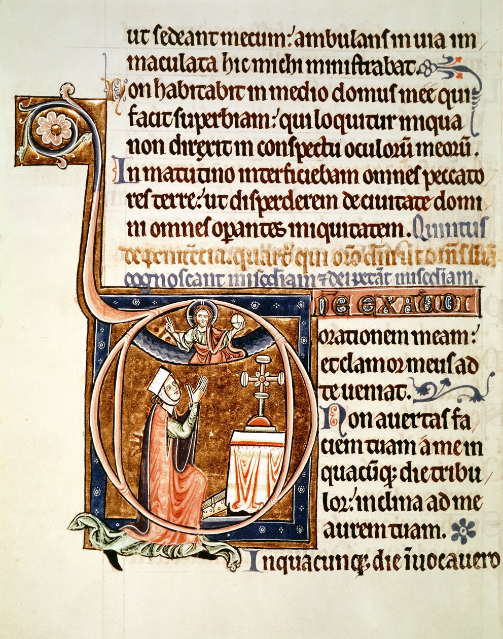 Ms 1186 f.122v világító oldal, Szent Lajos és Kasztíliai Blanche zsoltárából, 1225-1250 alkotó: French School