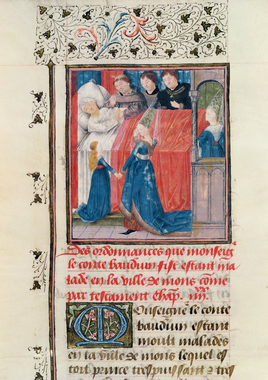 Ms 149 t.3 fol.163 Baldwin V. hainaulti gróf végső betegsége alkotó: French School