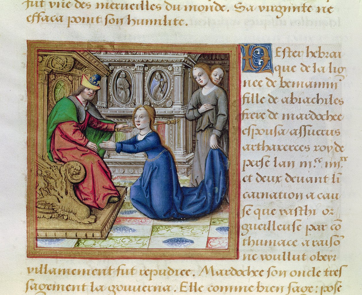 Ms 17 Esther, a Híres nők életéből, 1505 körül alkotó: French School