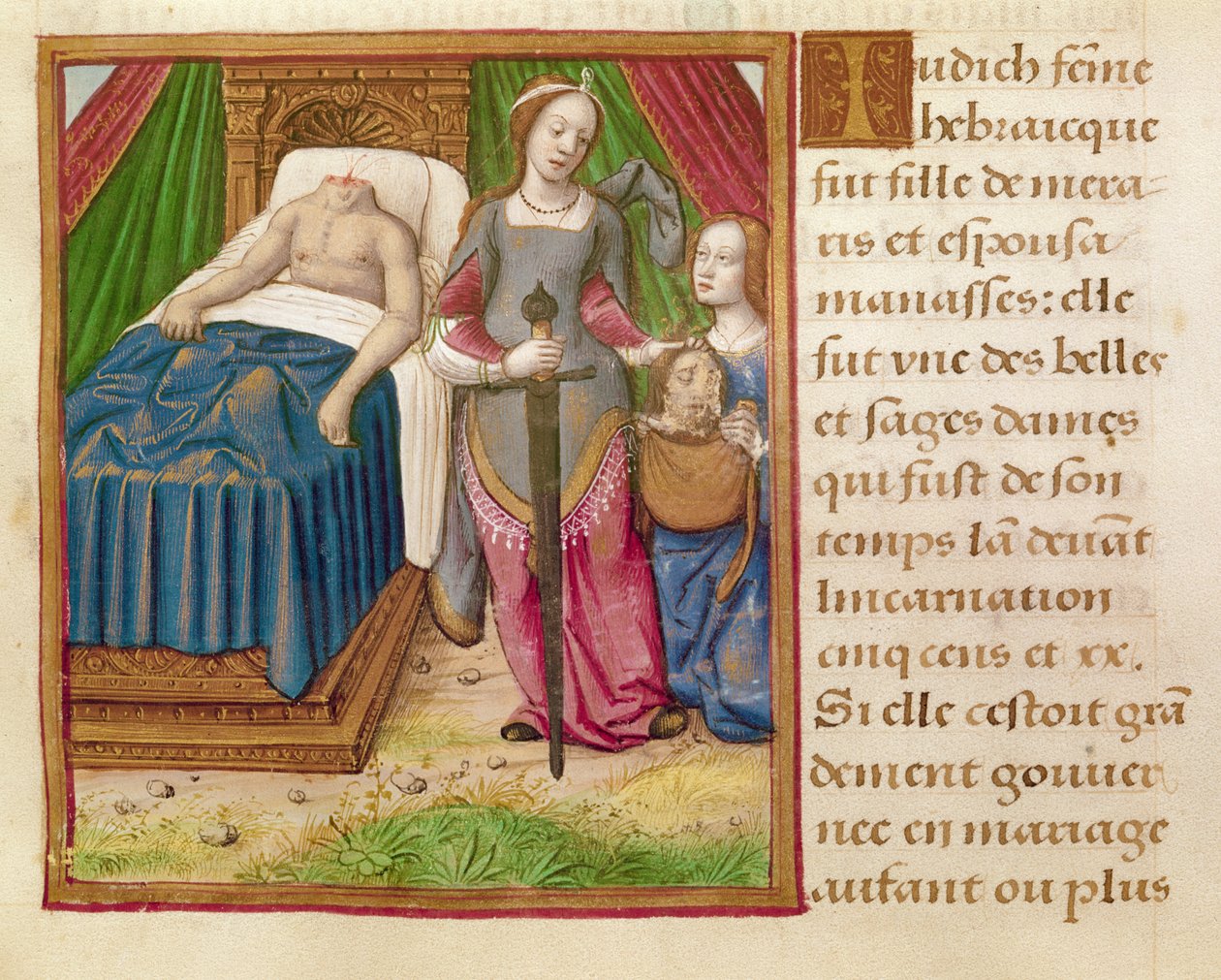 Ms 17 Judit, a "Vie des Femmes Celebres" című műből, 1505 körül (pergamen) alkotó: French School