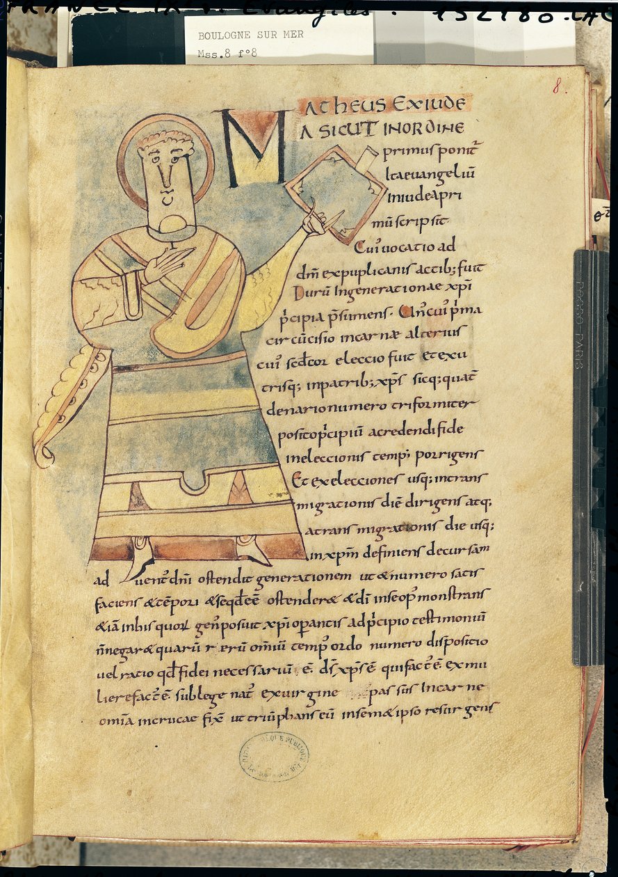 Ms 18 f.8 Szent Máté evangélista alkotó: French School