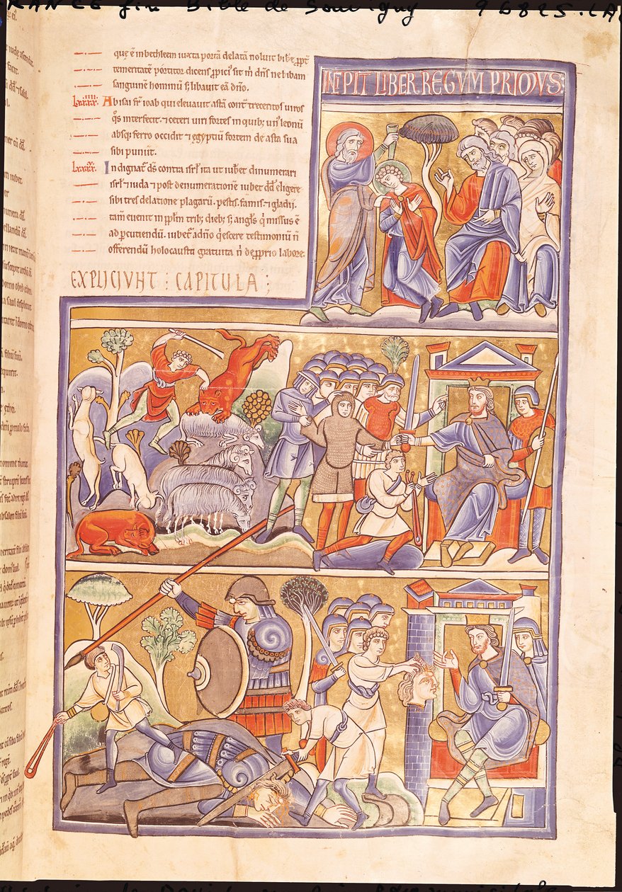 Ms 1 f.93r Dávid története, a Souvigny Bibliából alkotó: French School
