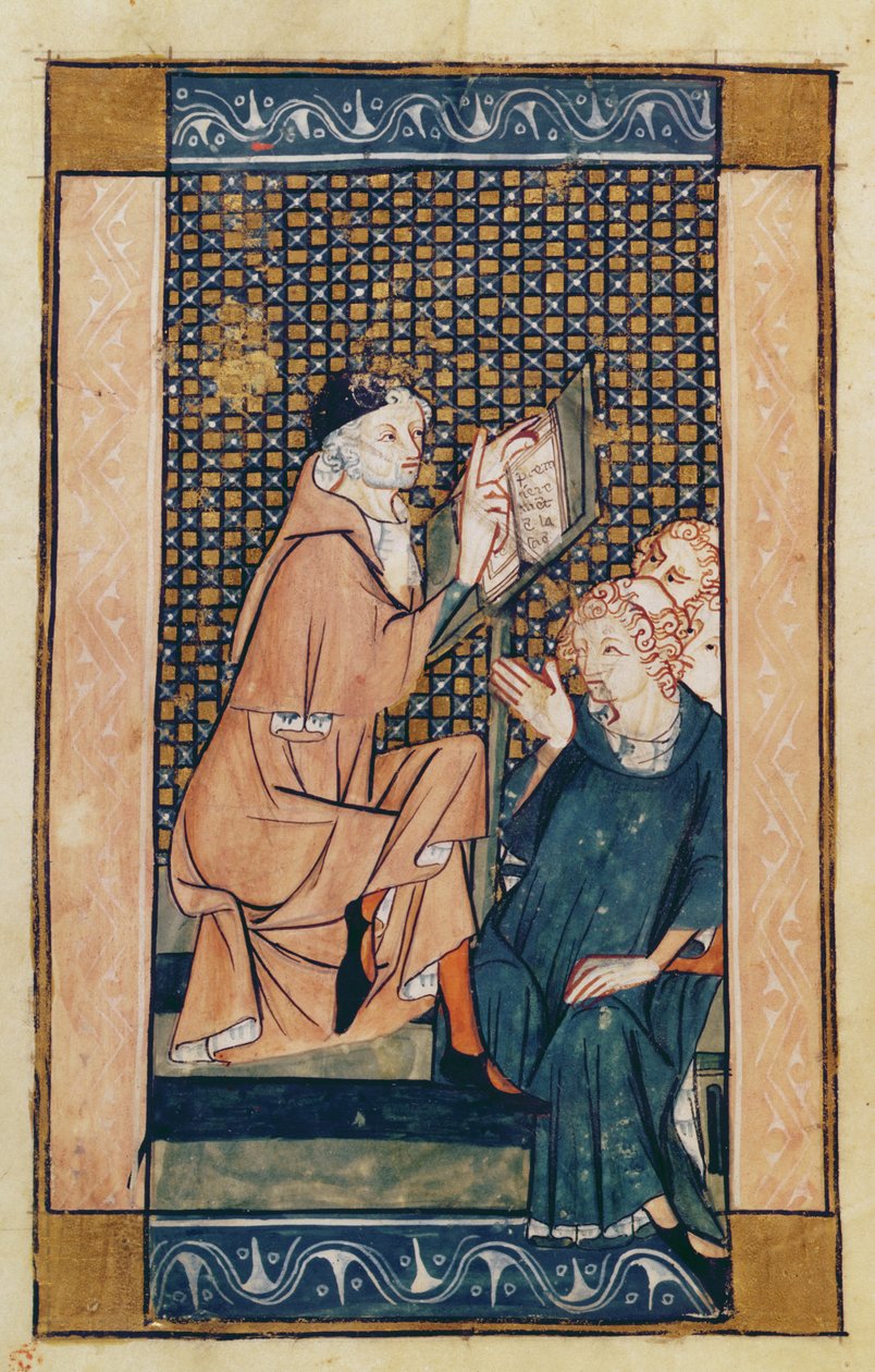 Ms 2030 fol.1v Henri de Mondeville (c.1260-c.1320) tanít, a La Chirurgie de Maitre Henri de Mondeville-től alkotó: French School