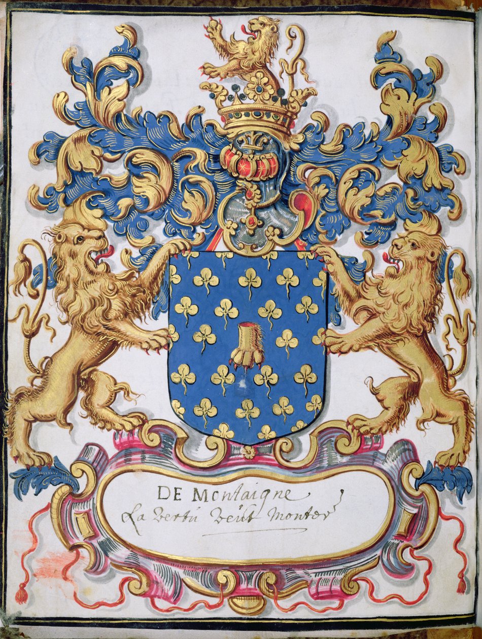 Ms 2151, fol.lv Michel Eyquem de Montaigne (1533-92) címere alkotó: French School