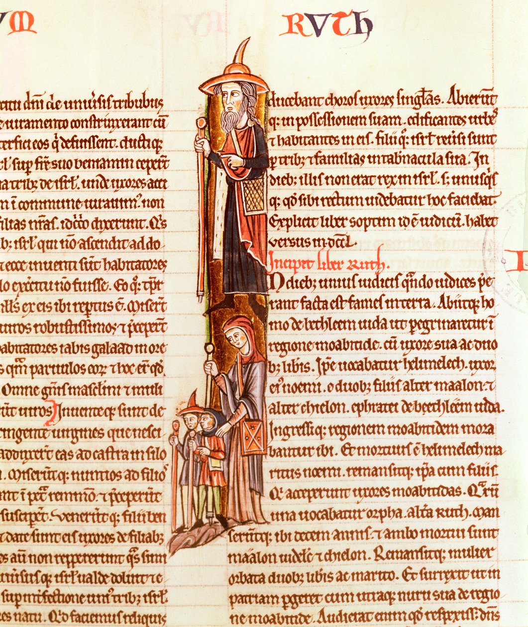 Ms 21 fol.97 Ruth és Boáz, egy Bibliából alkotó: French School