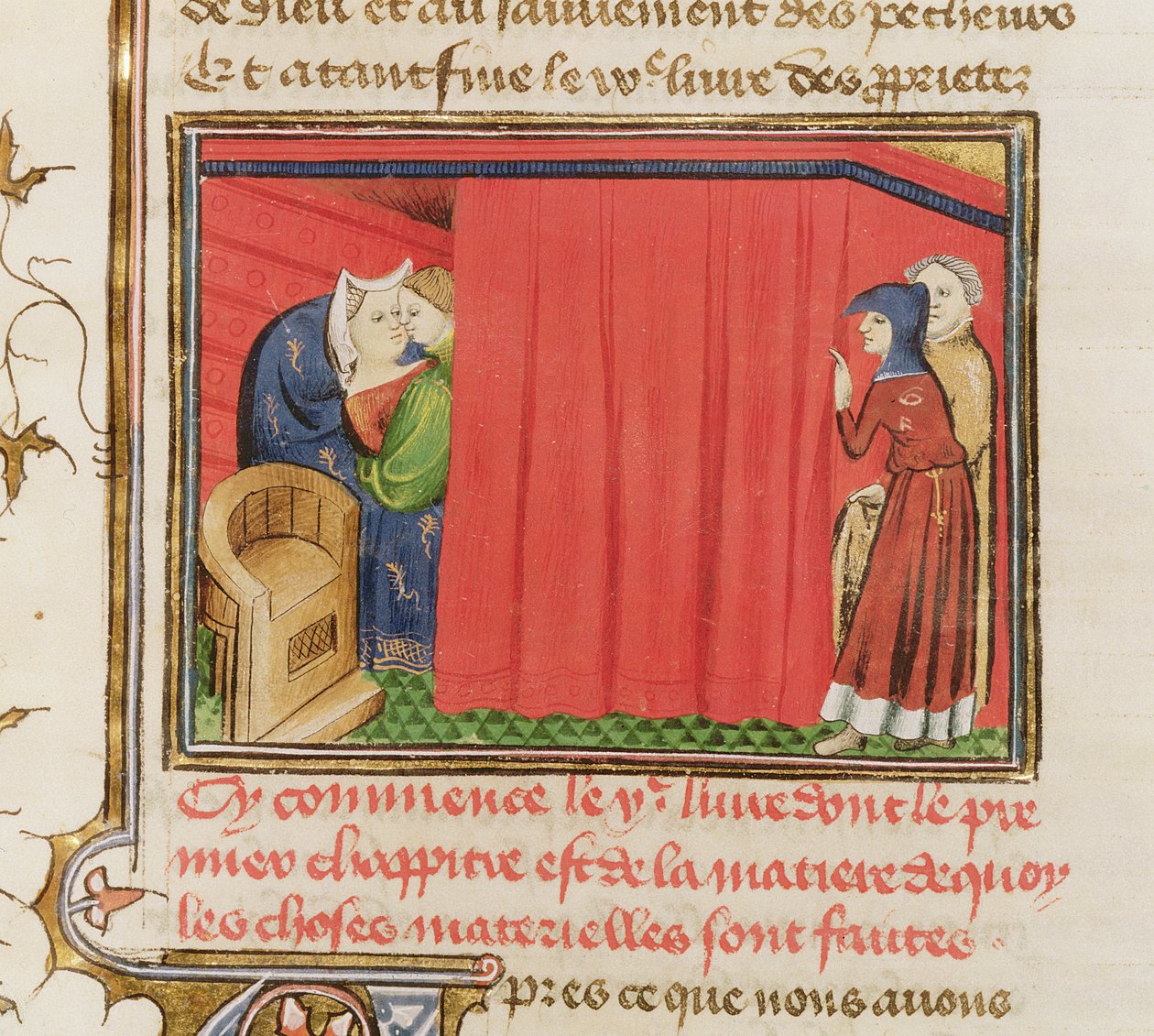 Ms 22531 Pár az ágyban, Barthelemy langlais A dolgok tulajdonságainak könyvéből, 1410-1515 körül alkotó: French School