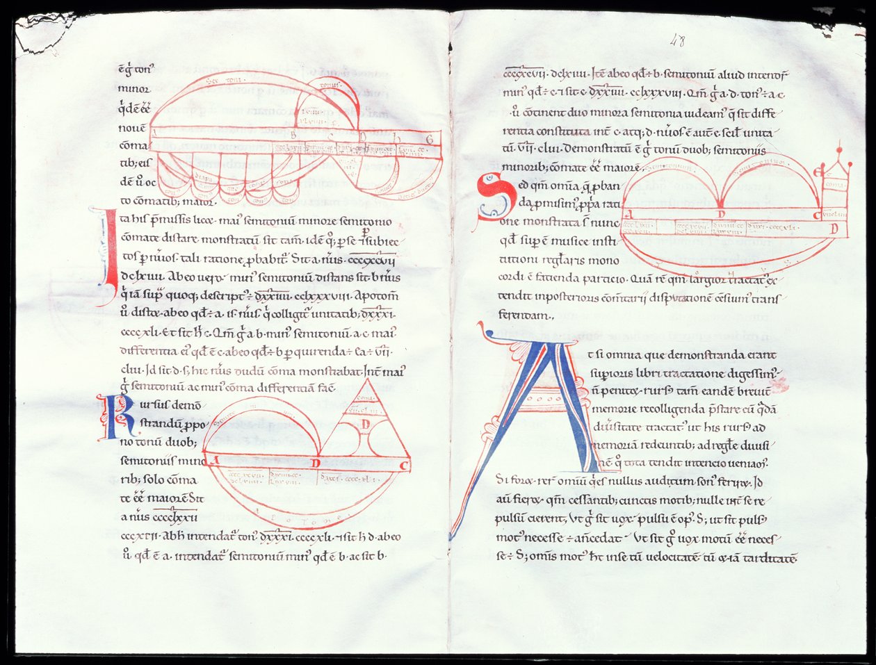 Ms 237 f.47-48 Zenei intervallumok a Boetiuss Musical Szerződésből alkotó: French School