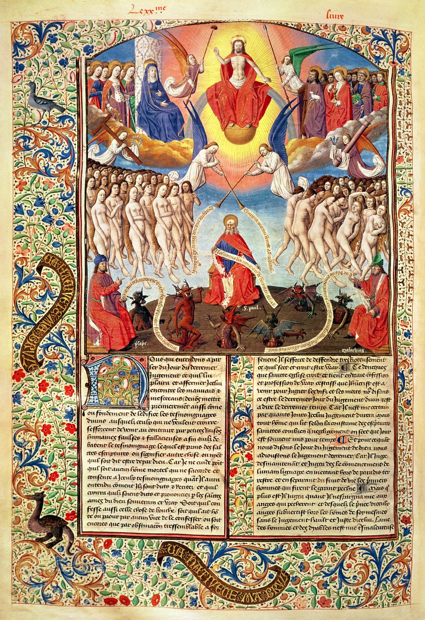 Ms 246 fol.371v Az utolsó ítélet, Hippói Szent Ágoston De Civitate Dei-jéből (354-430) alkotó: French School