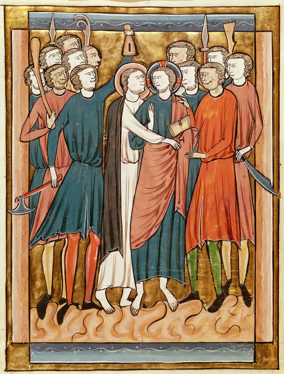 Ms 3016 fol.15v Júdás csókja, Psautier a lUsage de Paris alkotó: French School