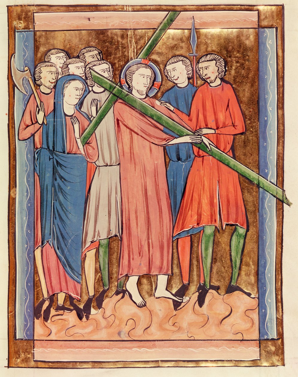 Ms 3016 fol.16 Christ Carrying the Cross, Psautier a lUsage de Paris alkotó: French School