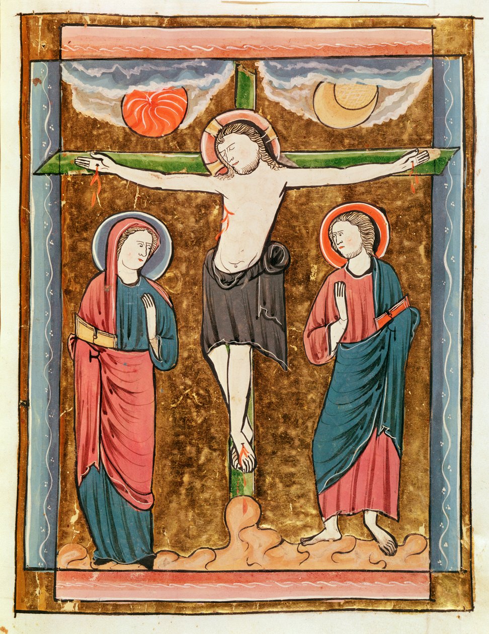 Ms 3016 fol.18r A keresztre feszítés, Psautier a lUsage de Paris alkotó: French School