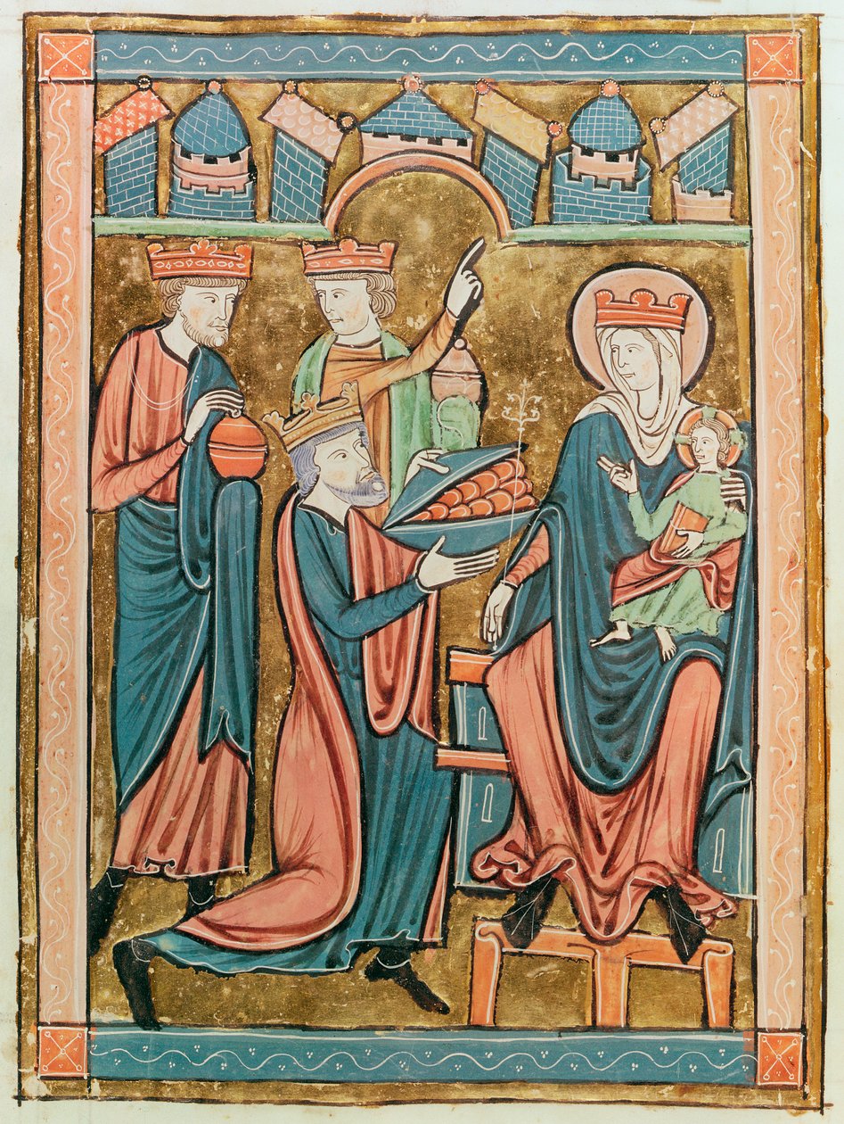 Ms 3016 fol.9v A mágusok imádása, Psautier a lUsage de Paris alkotó: French School