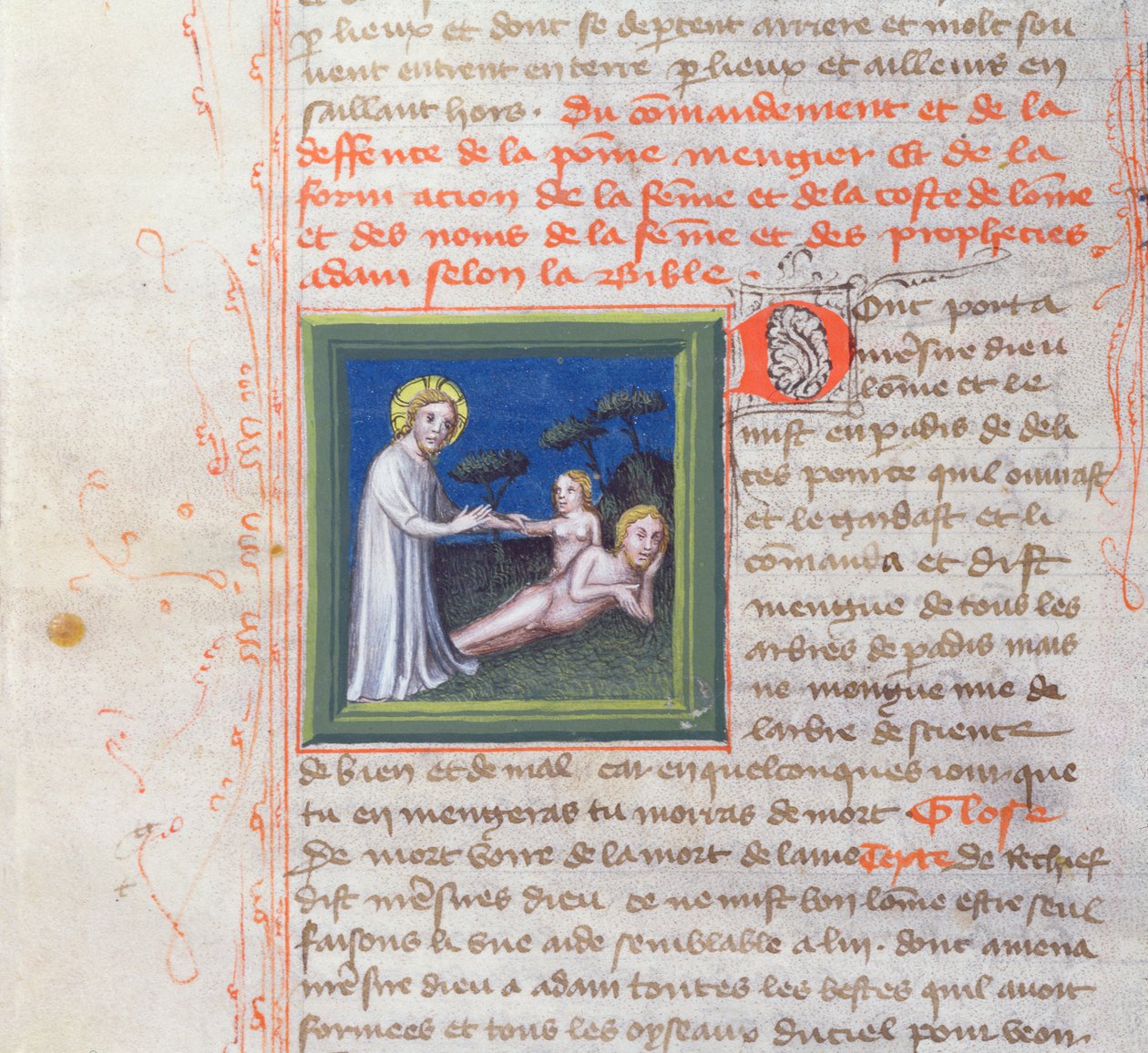 Ms 313 Éva teremtése, a Bible des Grands Augustins, 1494 alkotó: French School