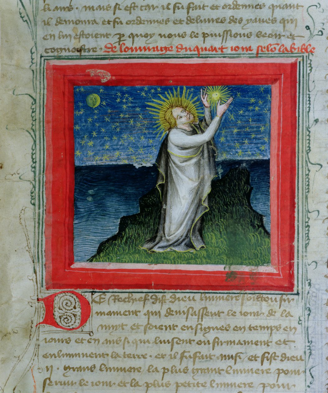Ms 313 Isten teremtette a csillagokat, a Bible des Grands Augustins, 1494 alkotó: French School