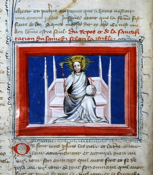Ms 314 God in Majesty, a Bible des Grands Augustins-ból alkotó: French School