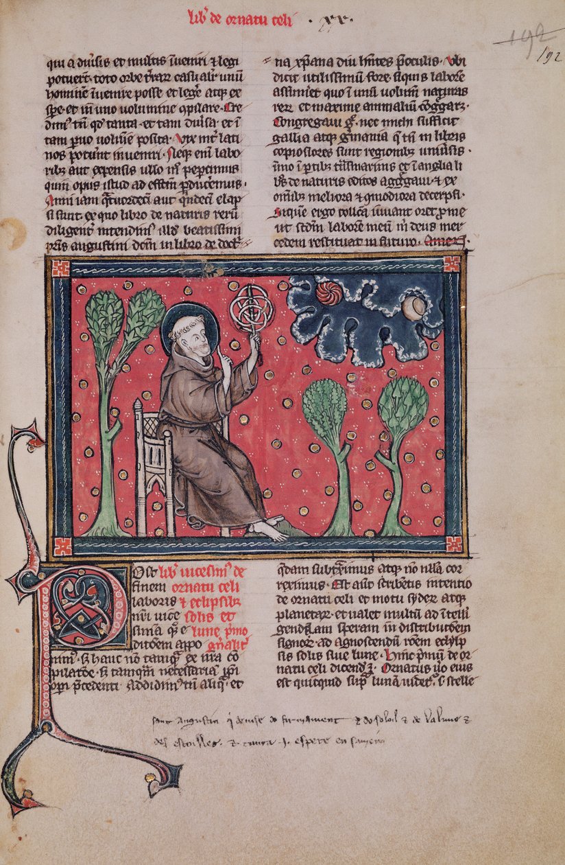 Ms 320 Fol.192 The Heavens, a De Natura rerumból, Thomas van Cantimpre (1201-72) alkotó: French School
