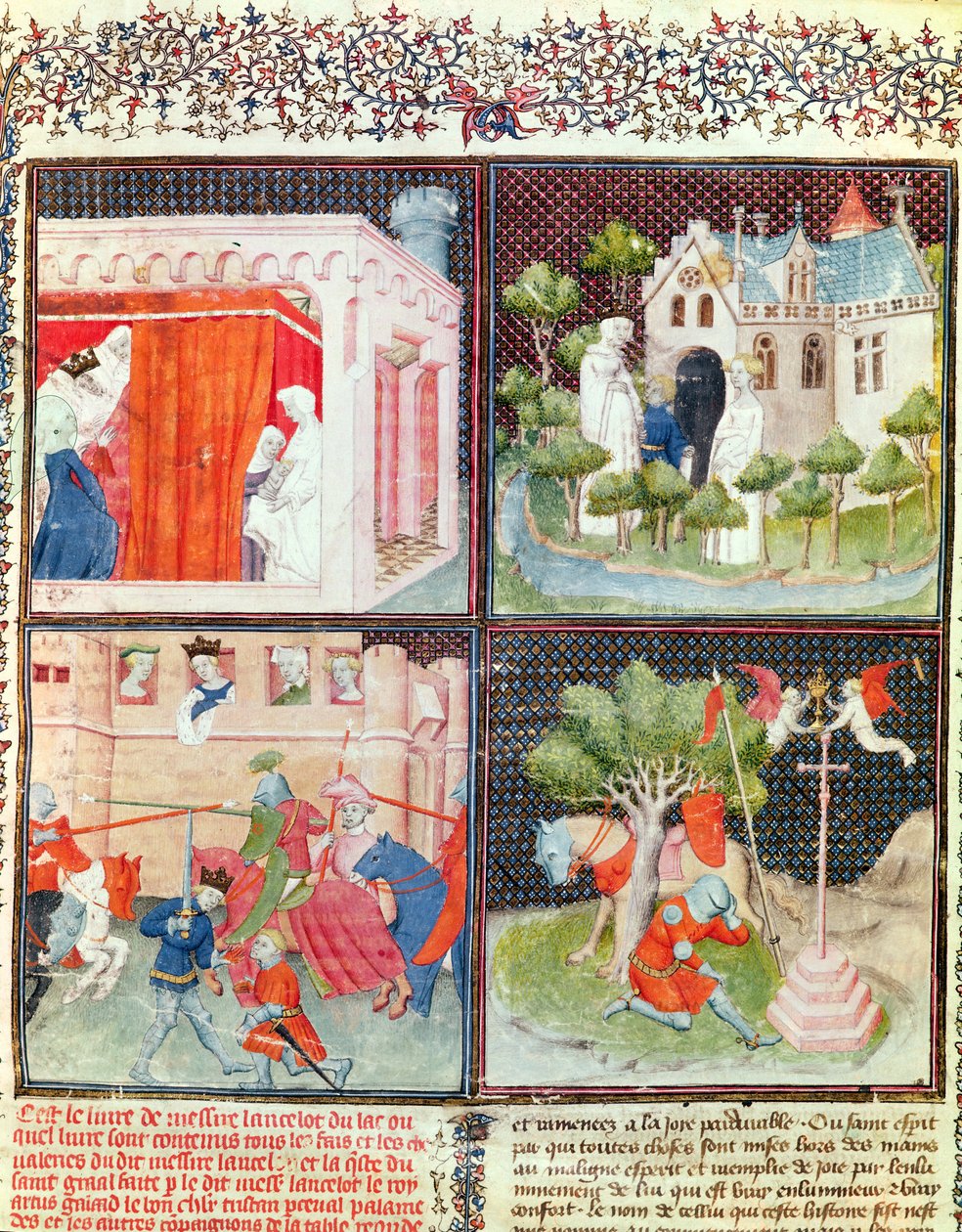 Ms 3479 fol.1 The Story of Lancelot and the Quest for the Holy Grál, a Livre de Messire Lancelot du Lac-tól (lásd még: 178930) alkotó: French School