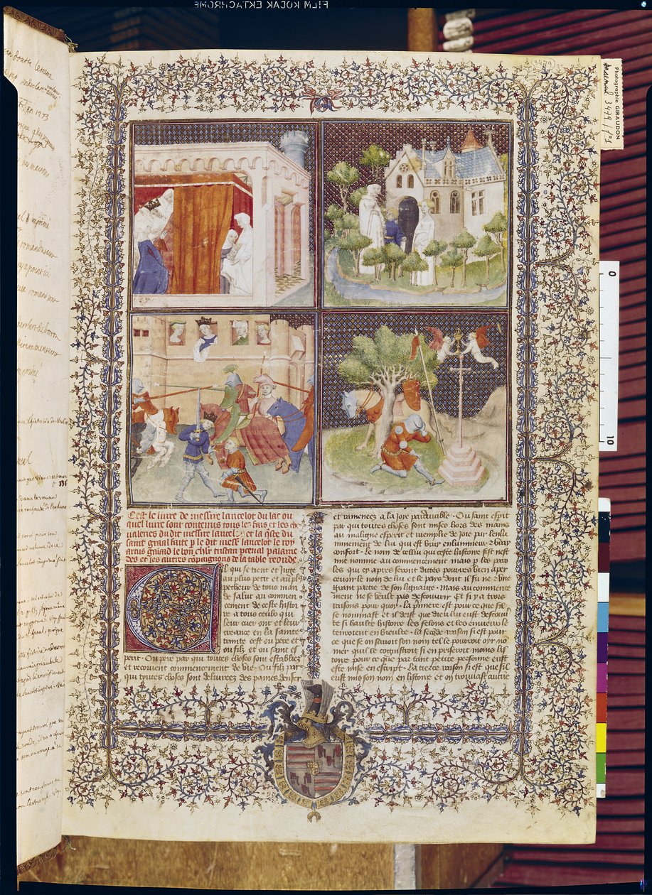 Ms 3479 t.1 f.1 Lancelot története és a Szent Grál keresése, a Livre de Messire Lancelot du Lacból alkotó: French School