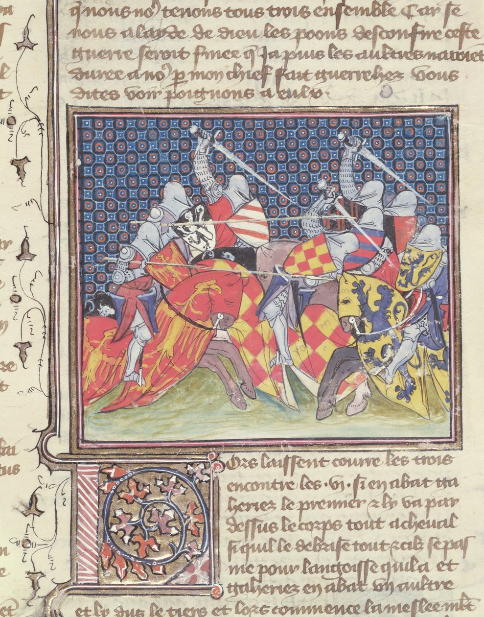 Ms 3480 Knights in Battle, a Livre de Messire Lancelot du Lactól alkotó: French School