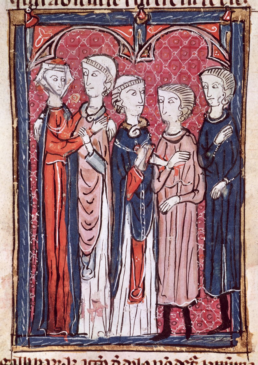 Ms 372 fol.141 An Engagement, Decrets de Gratien alkotó: French School