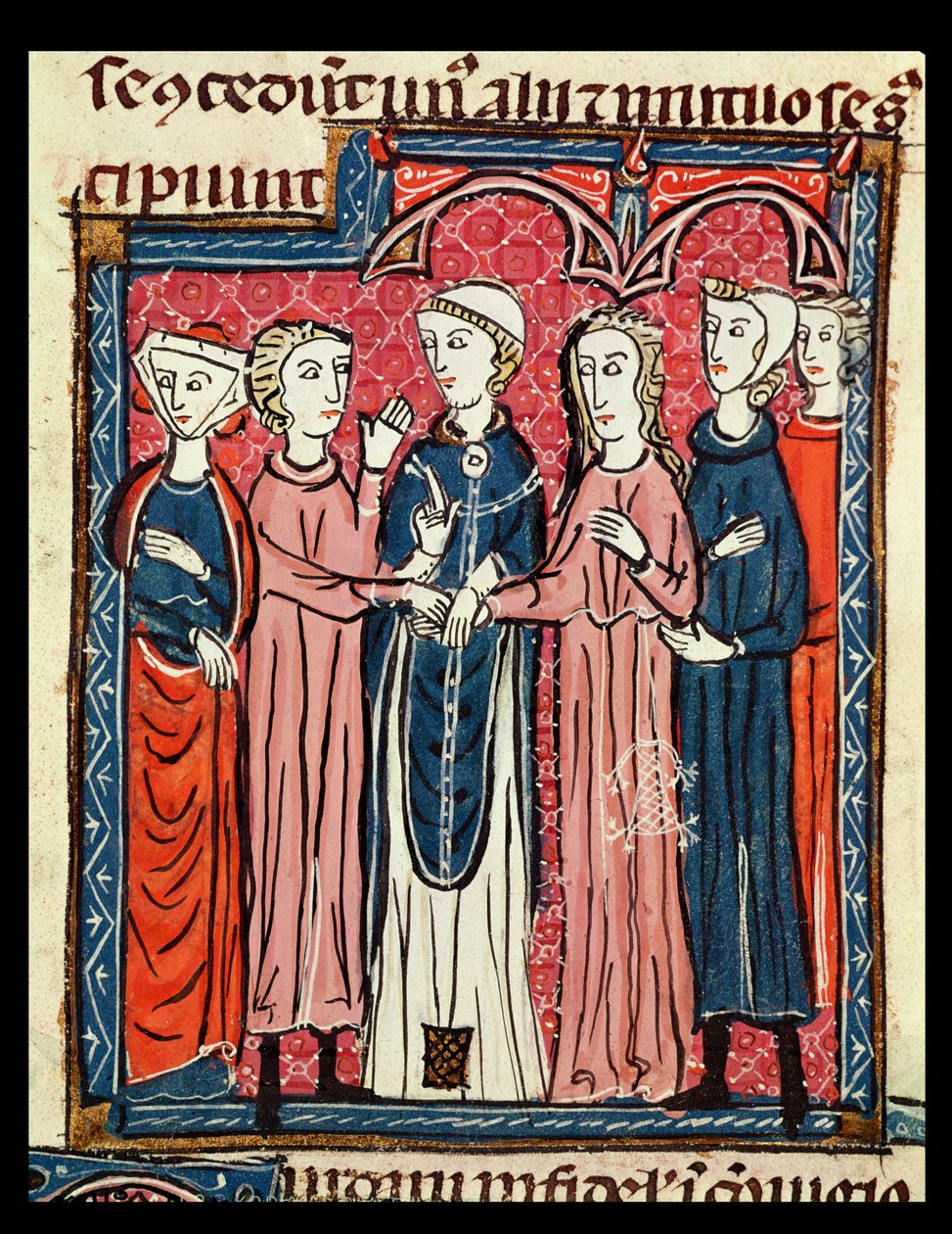 Ms 372 fol.153 A Marriage, a Decrets de Gratientől alkotó: French School