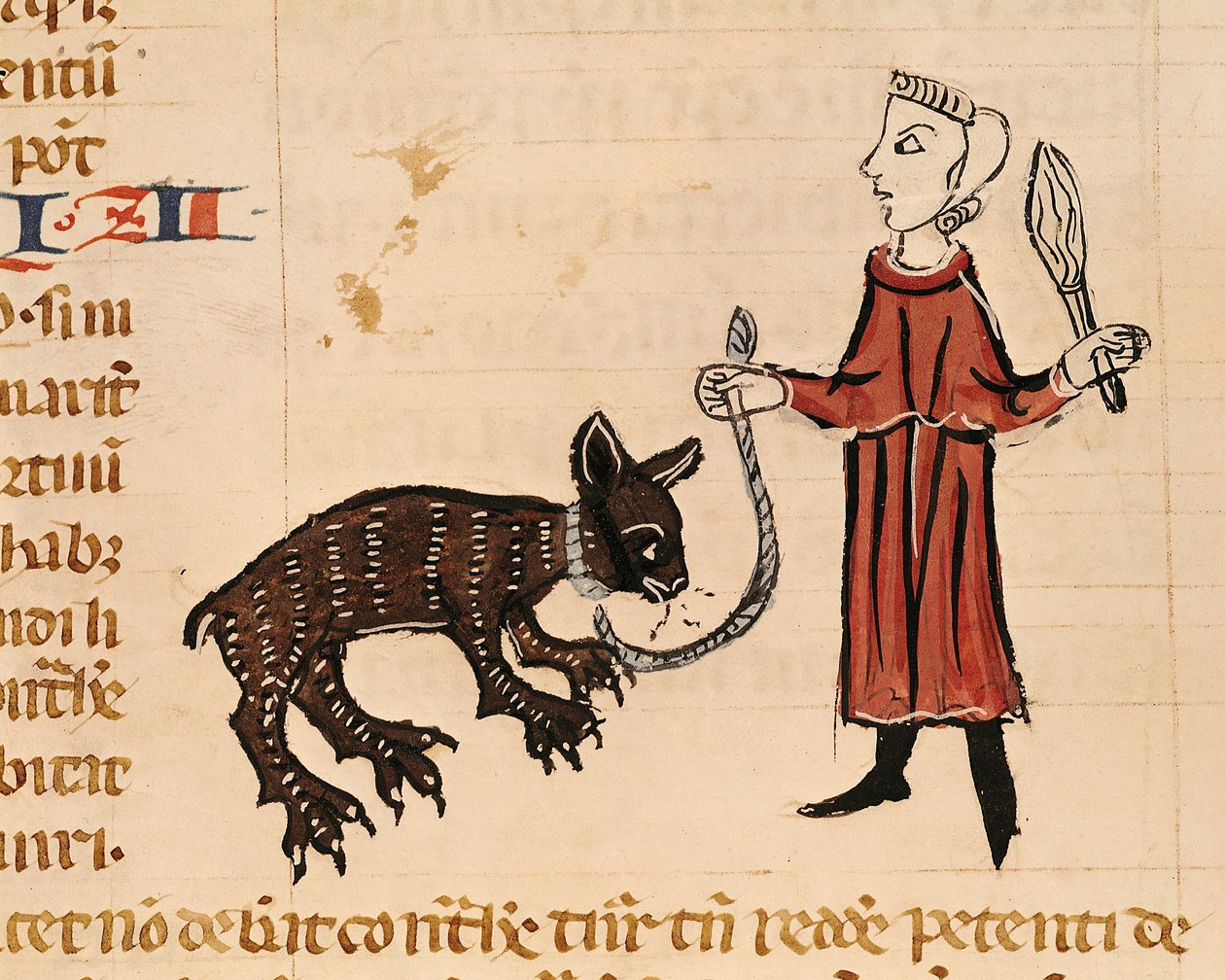 Ms 372 fol.241v A Bear Keeper, a Decrets de Gratientől alkotó: French School