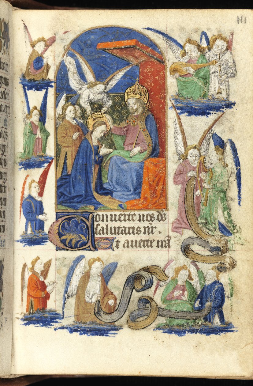 Ms 39-1950 f.111r A Szűz koronázása (vellum) alkotó: French School