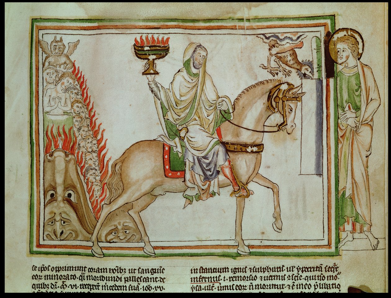 Ms 422 fol.22r A negyedik pecsét felnyitása: Halál lovaglás a sápadt lovon alkotó: French School