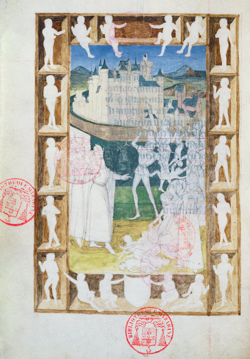 Ms 473 Az ártatlanok mészárlása, befejezetlen miniatűr a Heures de Charles de France-ból, 1466-69 körül alkotó: French School