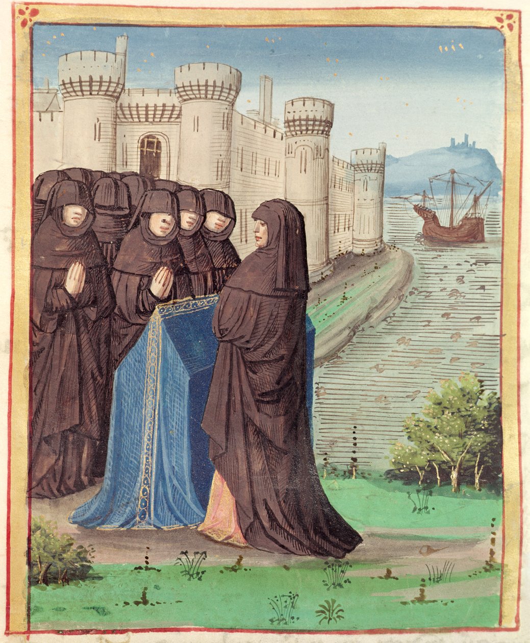 Ms 493 fol.142 Didos temetése, Vergilius Aeneiséből Servius kommentárjával, 1469 alkotó: French School