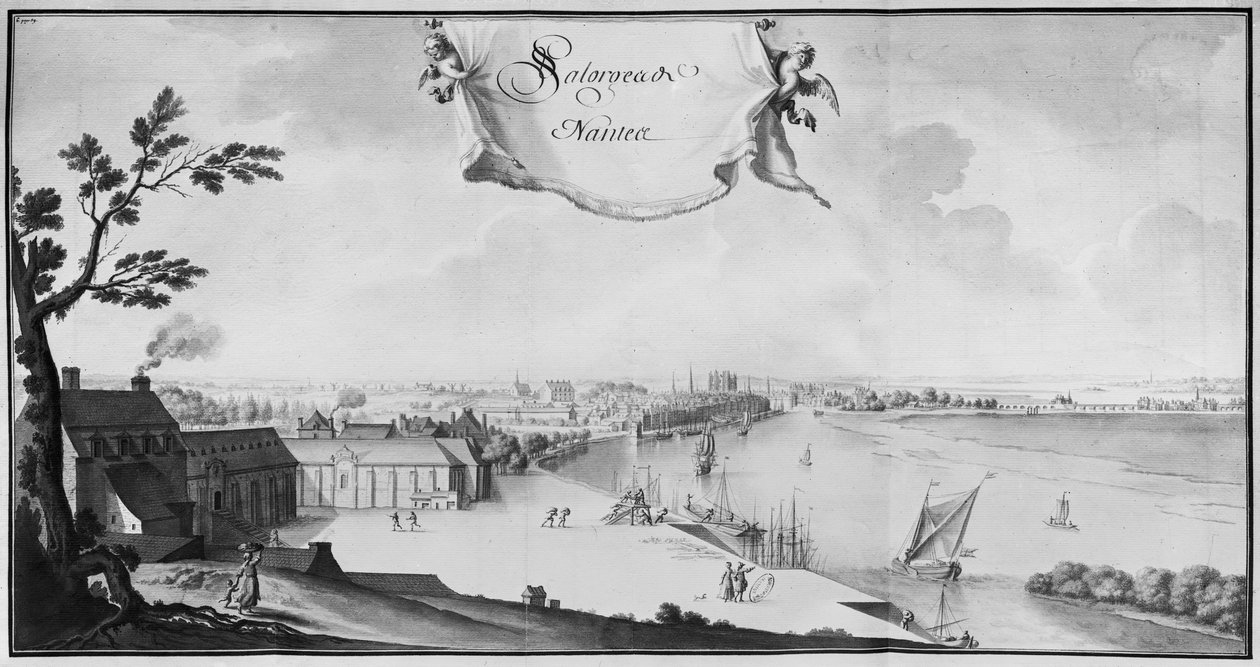 Ms 512 Sóraktárak Nantes-ban, 1723 (ceruza és mosás papíron) alkotó: French School