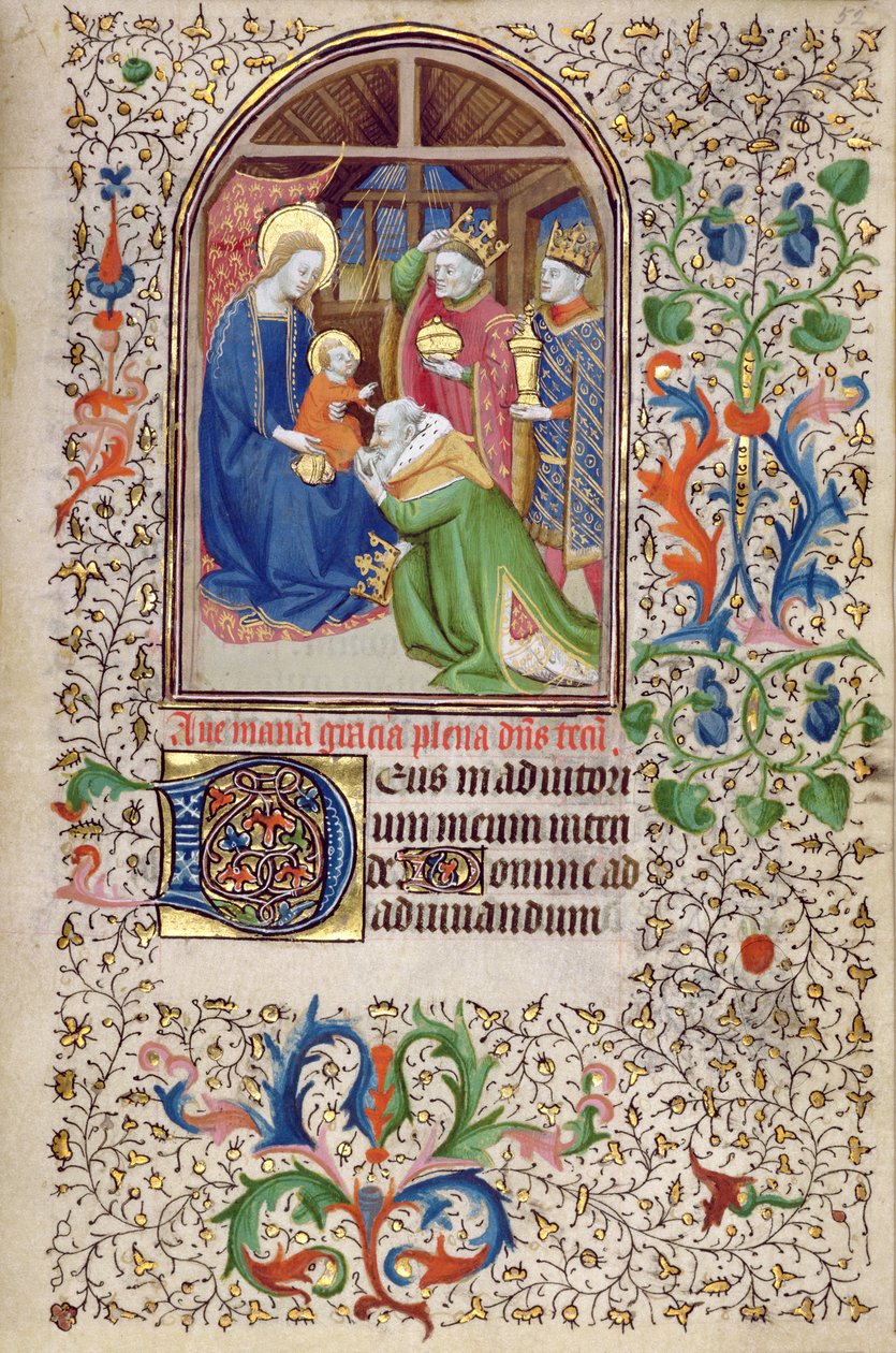 Ms 66 f.52r A mágusok imádása, Amiens alkotó: French School