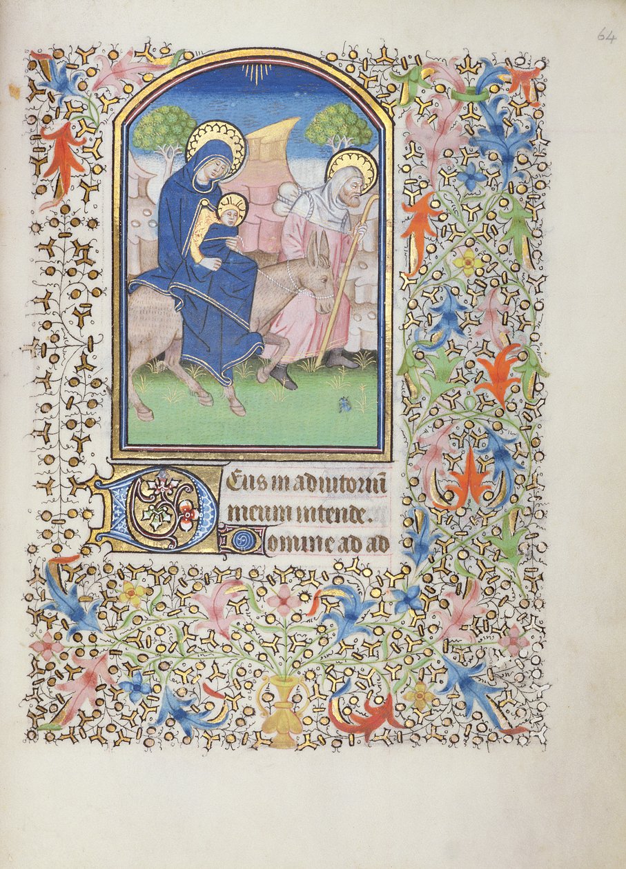 Ms 69 f.64r A Szent Család repülése, Besancon Órakönyvéből alkotó: French School