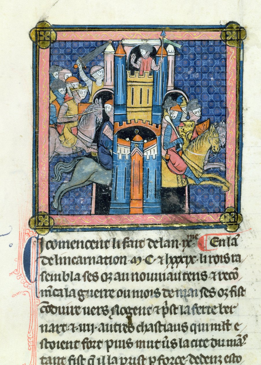 Ms 702 fol.295 Philippe-Auguste (1165-1223) Le Mans elfoglalása 1189-ben alkotó: French School